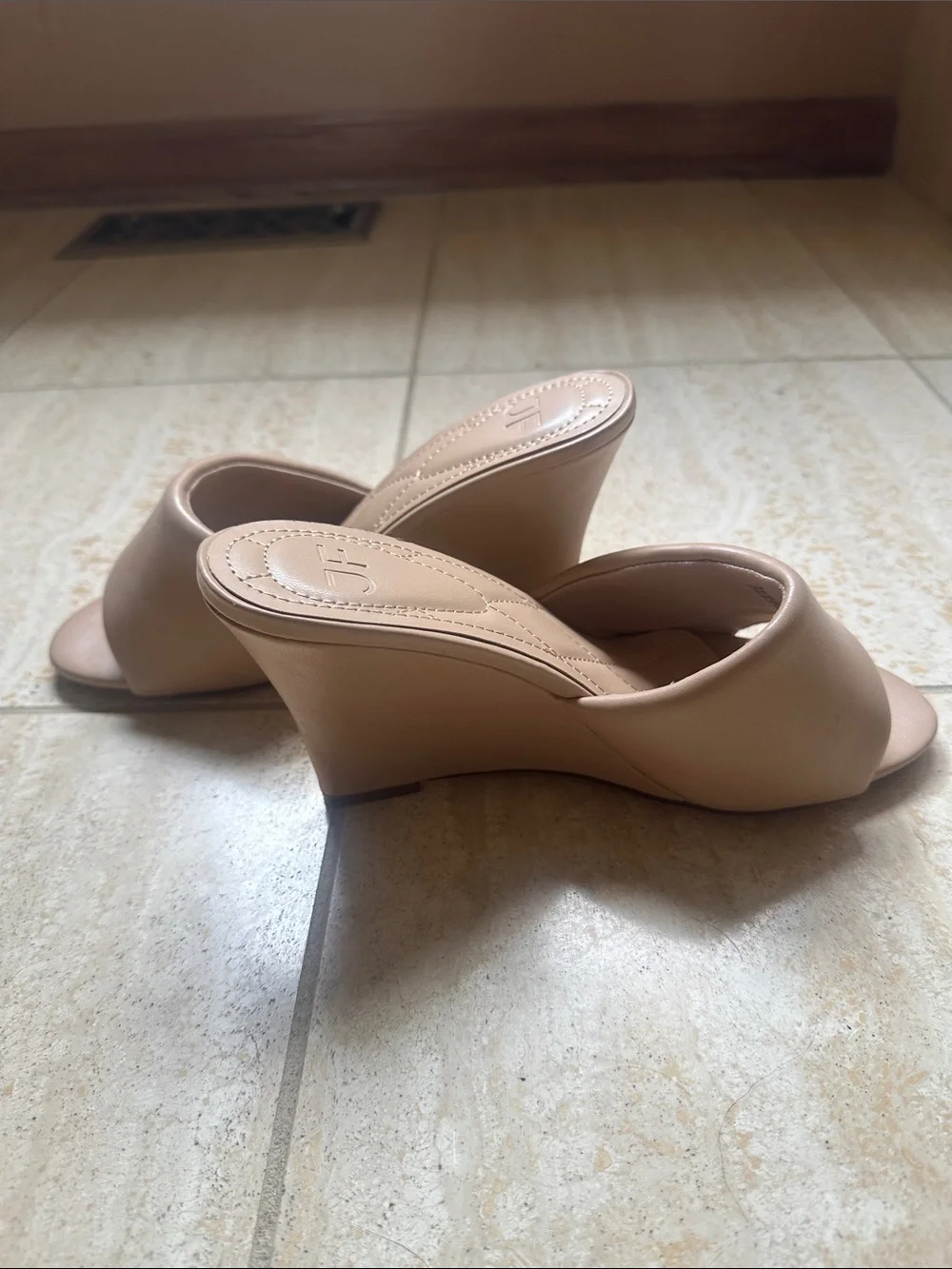 JustFab puffy faux leather wedges